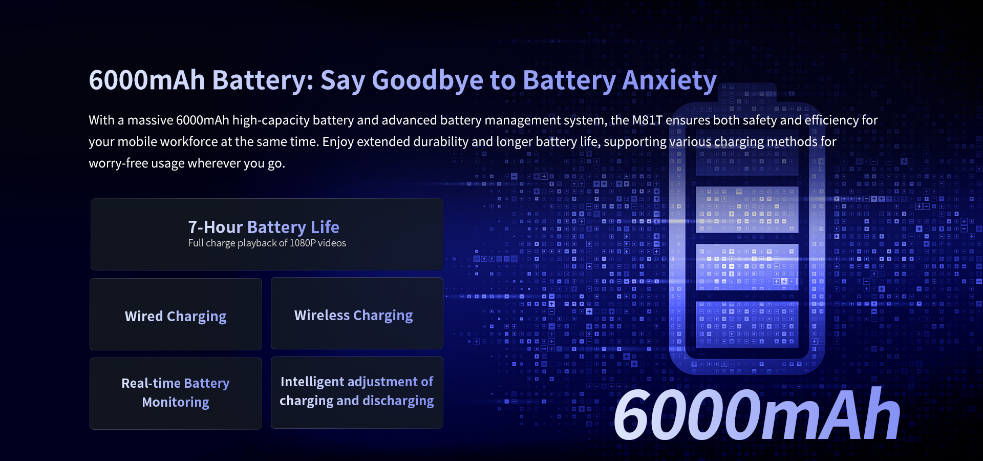 6000mAh battery rugged tablet