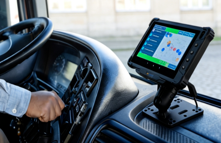 Drivers can monitor connection status И tour progress in real time via an intuitive 8-inch touchscreen interface