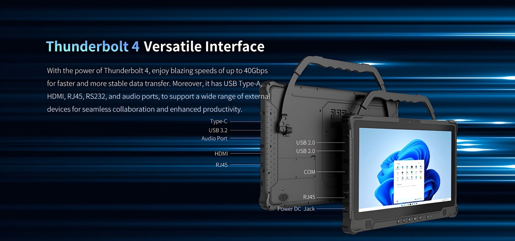 rugged notebook with thunderbolt 4 versatile interface