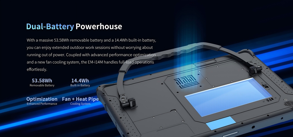 rugged notebook with dual battery