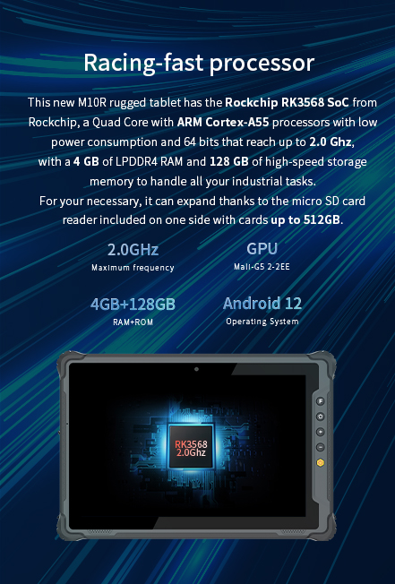 This new M10R rugged tablet has the Rockchip RK3568 SoC from Rockchip